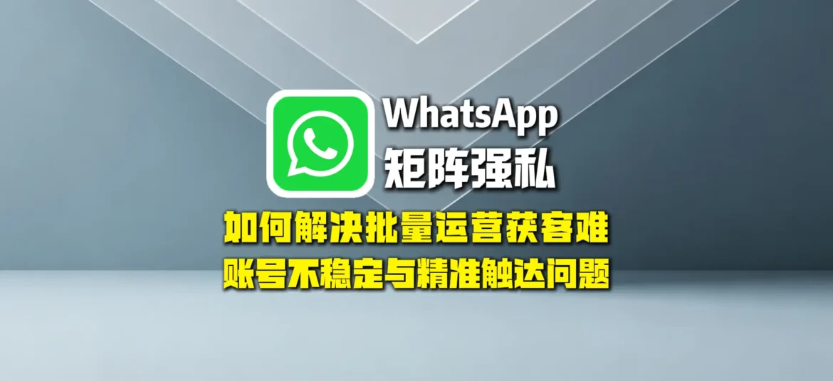 WhatsApp矩阵强私：如何解决批量运营获客难、账号不稳定与精准触达问题？