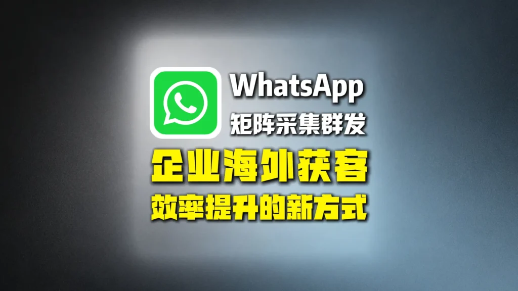 WhatsApp矩阵采集群发：企业海外获客效率提升的新方式