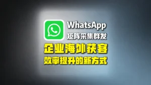 WhatsApp矩阵采集群发：企业海外获客效率提升的新方式