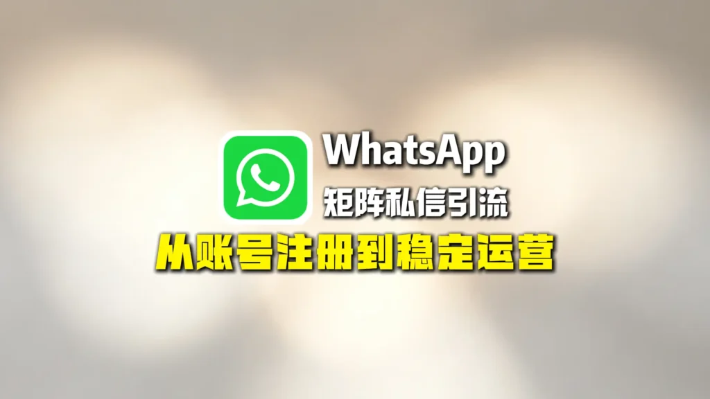 WhatsApp矩阵私信引流：从账号注册到稳定运营
