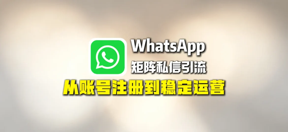 WhatsApp矩阵私信引流：从账号注册到稳定运营