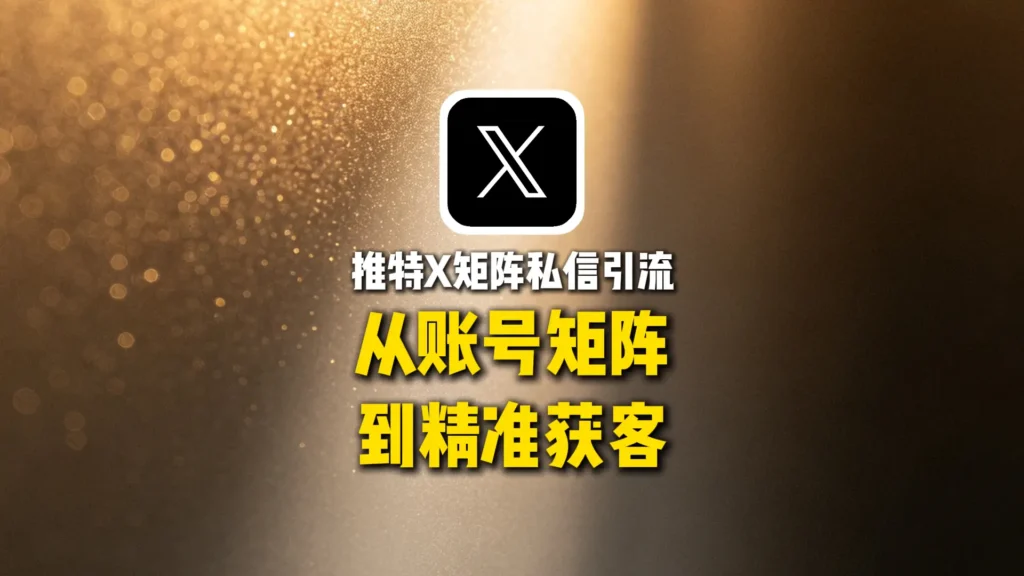 推特X矩阵私信引流：从账号矩阵到精准获客