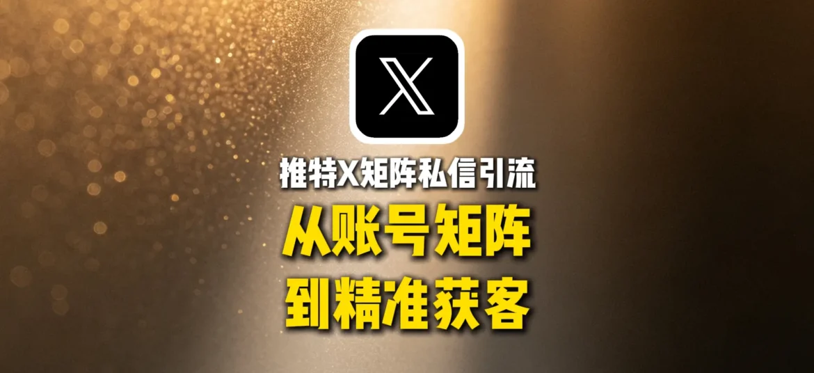推特X矩阵私信引流：从账号矩阵到精准获客